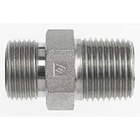 Brennan 3/4 Inch (in) Male Flat Face O-Ring End Style x 1 Inch (in) Male Pipe Rigid Steel End Style Straight Adapter (00264419)