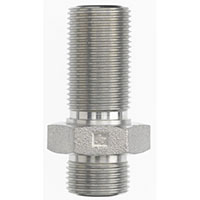 Brennan 1/2 x 1/2 Inch (in) Male Flat Face O-Ring End Style Bulkhead Straight Adapter (00361180)