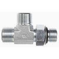 Brennan 3/8 Inch (in) Male O-Ring Boss x 1/4 x 1/4 Inch (in) Male Flat Face O-Ring End Style Tee (01600138)
