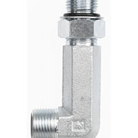 Brennan 3/8 Inch (in) Male Flat Face O-Ring x 3/8 Inch (in) Male O-Ring Boss End Style 90 Degree Elbow (02481916)
