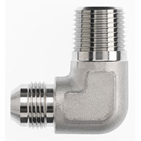 Brennan 1/4 Inch (in) Male Pipe Rigid x 1/4 Inch (in) Male Joint Industry Council (JIC) 37 Degree Flare End Style 90 Degree Elbow (02481951)