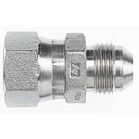 Brennan 1-1/4 Inch (in) Female Flat Face O-Ring End Style x 1-1/4 Inch (in) Male Joint Industry Council (JIC) 37 Degree Flare Steel End Style Straight Adapter (02646913)
