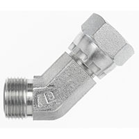 Brennan 3/8 Inch (in) Female Flat Face O-Ring x 3/8 Inch (in) Male Flat Face O-Ring End Style 45 Degree Elbow (03518442)