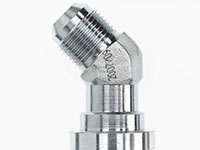 Brennan 1-1/2 Inch (in) Male Joint Industry Council (JIC) 37 Degree Flare x 1-1/2 Inch (in) Code 62 Heavy O-Ring Flange End Style 45 Degree Elbow (02567361)