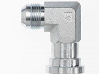 Brennan 1-1/2 Inch (in) Male Joint Industry Council (JIC) 37 Degree Flare x 2 in Code 62 Heavy O-Ring Flange End Style 90 Degree Elbow (03518483)