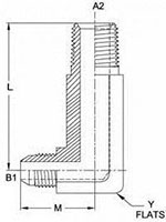 Brennan 1/2 Inch (in) Male Joint Industry Council (JIC) 37 Degree Flare x 3/8 Inch (in) Male Pipe Rigid End Style Extra Long 90 Degree Elbow (00311186)