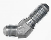 Brennan 1/4 x 1/4 Inch (in) Male Joint Industry Council (JIC) 37 Degree Flare End Style Steel Bulkhead 45 Degree Elbow (00315401)