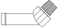 Brennan 1/4 Inch (in) Barb x 1/8 Inch (in) Male Pipe Rigid 45 Degree Elbow (00316328)