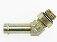 Brennan 3/4 Inch (in) Barb x 1/2 Inch (in) Male Adjustable O-Ring Boss 45 Degree Elbow (03518313)