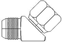 Brennan 1/2 Inch (in) Female Joint Industry Council (JIC) 37 Degree Flare Swivel x 5/8 Inch (in) Male Joint Industry Council (JIC) 37 Degree Flare End Style 45 Degree Elbow (02157833)