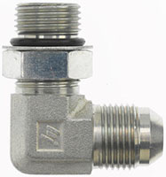 Brennan 1/2 Inch (in) Male Joint Industry Council (JIC) 37 Degree Flare x 3/8 Inch (in) Male O-Ring Boss End Style 90 Degree Elbow (00318117)