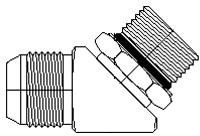 Brennan 1/2 Inch (in) Male Joint Industry Council (JIC) 37 Degree Flare x 1/4 Inch (in) Male O-Ring Boss End Style 45 Degree Elbow (00319507)