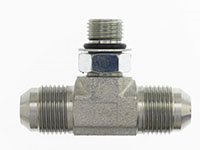 Brennan 1 x 1 Inch (in) Male Joint Industry Council (JIC) 37 Degree Flare x 3/4 Inch (in) Male Adjustable O-Ring Boss End Style Tee (03518430)