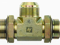 Brennan 1-1/4 x 1-1/4 Inch (in) Male Adjustable O-Ring Boss x 1-1/4 Inch (in) Male Joint Industry Council (JIC) 37 Degree Flare End Style Tee (03518372)