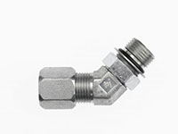 Brennan 1/4 Inch (in) Flareless Bite-Type x 1/4 Inch (in) Male Adjustable O-Ring Boss 45 Degree Elbow (01471490)