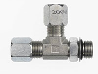 Brennan 3/8 Inch (in) Flareless Bite-Type (2 Sides) x 3/8 Inch (in) Male Adjustable O-Ring Boss End Style Compression Tee (01471516)