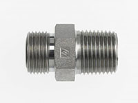 Brennan 5/8 Inch (in) Male Flat Face O-Ring x 1 Inch (in) Male Pipe Rigid End Style Straight Adapter (02783240)