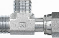 Brennan 3/8 Inch (in) Male Flat Face O-Ring x 3/8 Inch (in) Female Flat Face O-Ring x 1/4 Inch (in) Male Flat Face O-Ring End Style Tee (03518268)