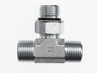 Brennan 1/4 x 1/4 Inch (in) Male Flat Face O-Ring x 1/4 Inch (in) Male Adjustable O-Ring Boss End Style Tee (00265089)