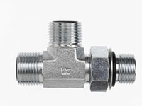 Brennan 1 Inch (in) Male Flat Face O-Ring x 1 Inch (in) Male Adjustable O-Ring Boss x 1 Inch (in) Male Flat Face O-Ring End Style Tee (00265141)