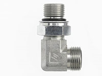 Brennan 3/8 Inch (in) Male Flat Face O-Ring x 7/8 Inch (in) Male Metric with O-Ring End Style 90 Degree Elbow (04785316)