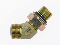 Brennan 3/4 Inch (in) Male Flat Face O-Ring x 27 Millimeter (mm) Male Metric with O-Ring 45 Degree Elbow (04426407)