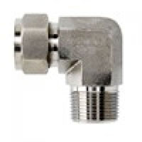 Brennan 1/4 Inch (in) Instrumentation x 1/2 Inch (in) Male Pipe Rigid End Style Stainless Steel 90 Degree Elbow (02914339)