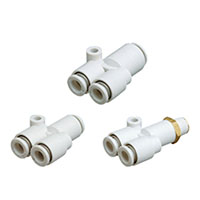 SMC® 0.18 Pound (lb) Weight Push-Connect Pneumatic Tube Y-Connector (01991162)