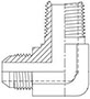 Brennan 1-1/4 Inch (in) Male Pipe Rigid x 1-1/2 Inch (in) Male Joint Industry Council (JIC) 37 Degree Flare End Style 90 Degree Elbow (00316196)
