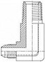 Brennan 1/4 Inch (in) Male Joint Industry Council (JIC) 37 Degree Flare x 1/8 Inch (in) Male Pipe Rigid End Style Long 90 Degree Elbow (00311031)