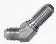 Brennan 1/4 x 1/4 Inch (in) Male Joint Industry Council (JIC) 37 Degree Flare End Style Steel Bulkhead 45 Degree Elbow (00315401)