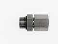 Brennan 3/8 Inch (in) Female Joint Industry Council (JIC) 37 Degree Flare Swivel End Style x 1/4 Inch (in) Male O-Ring Boss Steel End Style Straight Adapter (01514403)