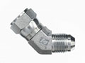 Brennan 1/4 Inch (in) Female Joint Industry Council (JIC) 37 Degree Flare Swivel x 1/4 Inch (in) Male Joint Industry Council (JIC) 37 Degree Flare End Style 45 Degree Elbow (00320144)