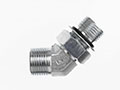 Brennan 3/8 Inch (in) Male Flat Face O-Ring x 5/8 Inch (in) Male Adjustable O-Ring Boss End Style 45 Degree Elbow (03518448)