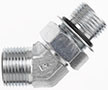 Brennan 1/4 Inch (in) Male Flat Face O-Ring x 3/8 Inch (in) Male Adjustable O-Ring Boss End Style 45 Degree Elbow (00265032)